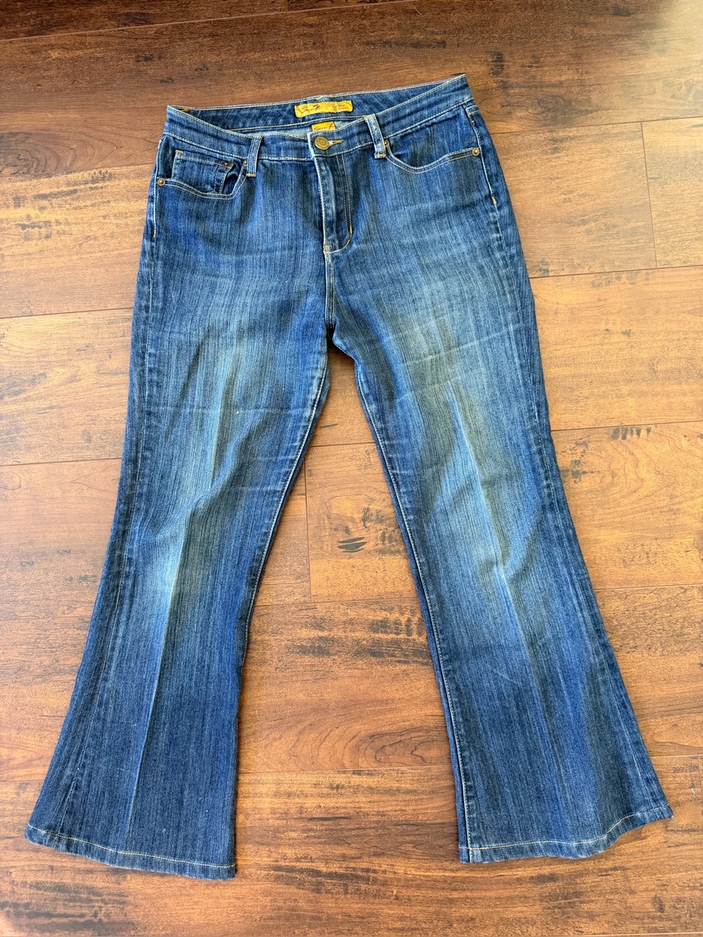 Seven7 Premium Denim Women's Embellished Low Rise Flared Jean Size 10 Y2K